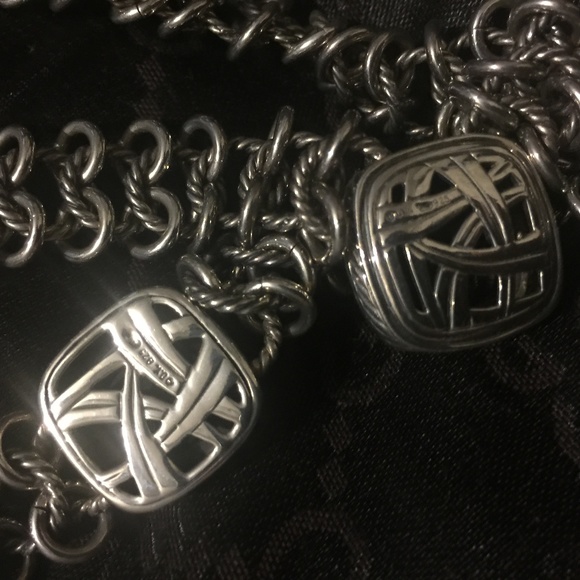 DAVID YURMAN Albion Black Onyx Diamond Double Row Atlas Necklace & Bracelet - Picture 3 of 7